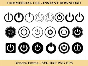 Power Button SVG Power Symbol Vector On Off Clipart