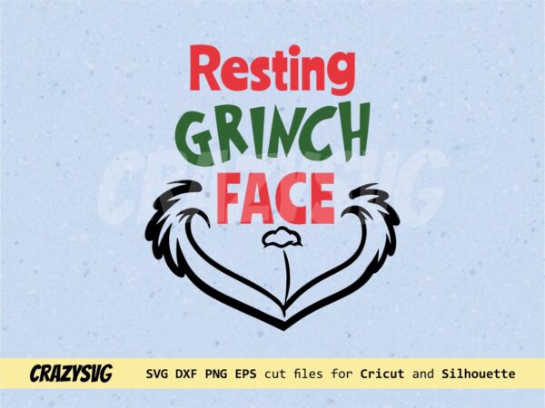 Resting Grinch Face SVG Grinch PNG | Vectorency