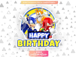 Sonic Birthday Cake Topper PNG