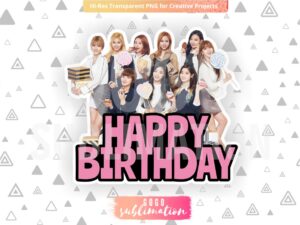 Twice kpop Theme Birthday Cake Topper PNG