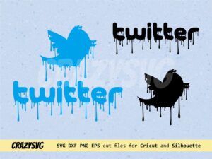 Twitter Logo Drip SVG