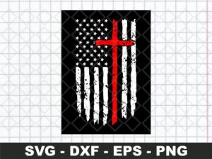 american flag distressed cross svg