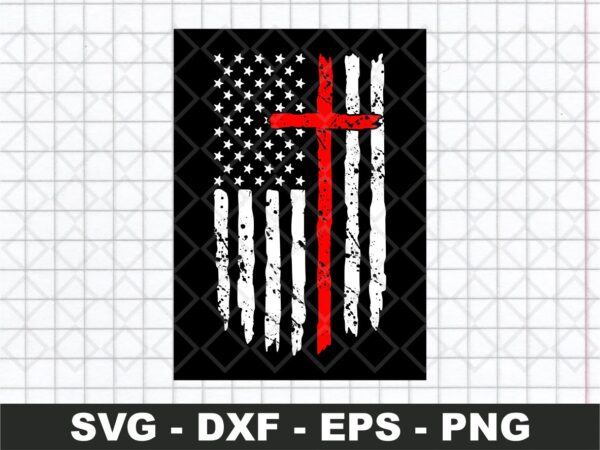 american flag distressed cross svg