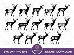 deer family svg bundle