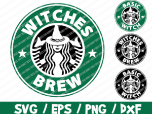 Witches Brew SVG, Basic Witch SVG, DIY Coffee Cup, Starbucks Cup Vinyl, Coffee Lover, Starbucks Halloween, Funny Starbucks Logo Witches Logo