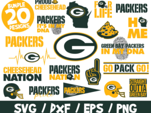 Green Bay Packers SVG Bundle, NFL Team SVG, Packers Nation Shirt, Go Pack Go Svg, Cheese Head Svg, Packers Helmet Svg, Packers Heartbeat