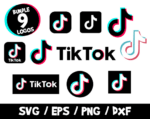 Tik Tok Logo Bundle, Tik Tok Vector, Tik Tok SVG, Tik Tok Cut File, Tik Tok PNG, Dxf, Vinyl, TShirt, Birthday, Phone, App, App Logo SVG