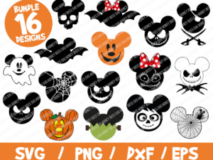 Mickey Pumpkin SVG, Mickey Halloween SVG, Disney Halloween SVG, Mickey Jack Head, Mickey Frankenstein, Coco, Ghost Bat Mickey Pirate, Minnie