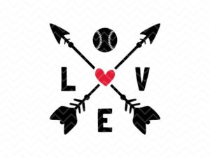 Baseball Love With Arrows SVG Cut Files