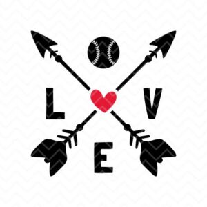 Baseball Love With Arrows SVG Cut Files