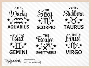 Best Friend SVG Horoscope Zodiac Shirt Bundle Design Vector