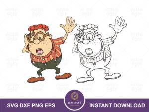 Carl Wheezer SVG Outline Clipart Vector Layered