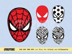 Mask Face Spiderman SVG Clipart Leopards Print