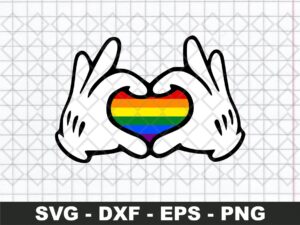 Mouse Hand LGBT Cut Files Rainbows Pride SVG DXF PNG