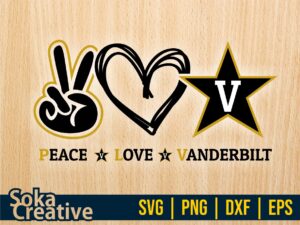 Peace Love Vanderbilt SVG