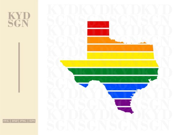 Rainbow TX, Gay Pride SVG, Rainbow Pride LGBTQA PNG
