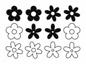 Simple Flower SVG Layered PNG & EPS