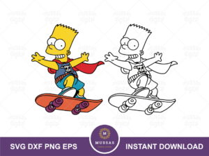 The Simpsons Skateboard SVG DXF PNG EPS Simpson Vector