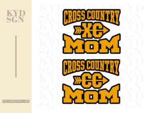 XC CC Cross Country Mom SVG Layered Cut Files