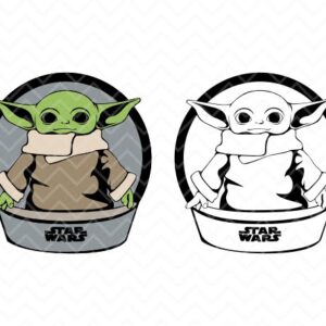 Yoda Layered and Silhouette SVG DXF PNG EPS