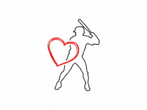 baseball heart svg sticker decals design