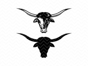 head longhorn vector hand made cow silhouette svg