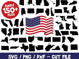 All 50 States SVG, States Cut File, United States Vector, USA Vector, Texas Svg, Florida Svg, California Svg, States Silhouette Cricut Vinyl