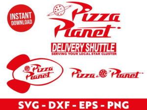 Pizza Planet SVG Bundle, Pizza Planet Logo Cut File, Instant Download, Toy Story SVG, Delivery Shuttle Serving Your Local Star Cluster