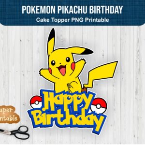 pokemon pikachu birthday cake topper png printable