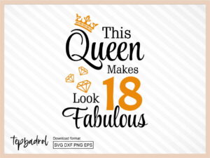 18th Birthday svg This Queen Makes 18 Look Fabulous png transparent