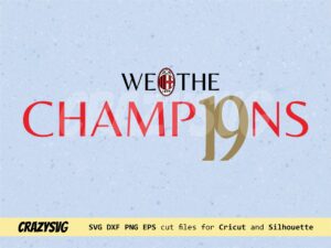 AC Milan Champions Serie A 2022 SVG PNG EPS Scudetto 2022 Vector FILE