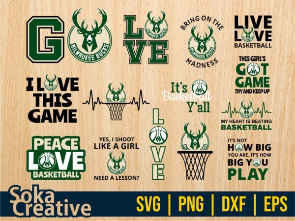 Basket Milwaukee Bucks SVG Logo PNG Transparent NBA Team Vector Bucks Cricut Cutting