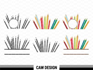 Crayons Monogram SVG