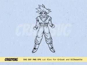 Goku outline Dragon Ball Vector Line Goku SVG DXF PNG file