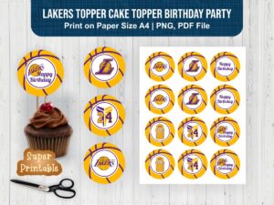 Lakers Topper Cake Topper Birthday Party
