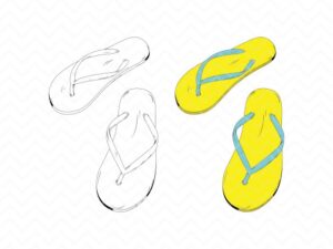 Layered Flip Flops SVG Cut Files DXF PNG EPS Vector
