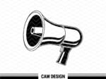 Megaphone SVG Cricut Icon Cheerleader Pom Poms Megaphone Clipart EPS file