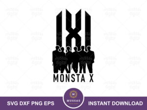 Monsta X Silhouette SVG Vector Image with Logo