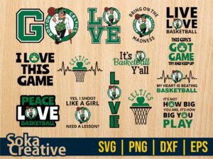 NBA Boston Celtics SVG 2022 Bundle DXF Basketball Celtics PNG EPS