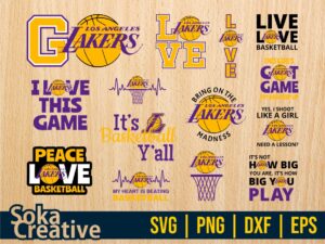 NBA La Lakers SVG 2022 Bundle DXF Basketball Lakers PNG EPS