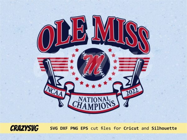 Ole Miss National Champions 2022 SVG NCAA Baseball