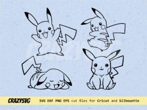 Pikachu Outline SVG Vector