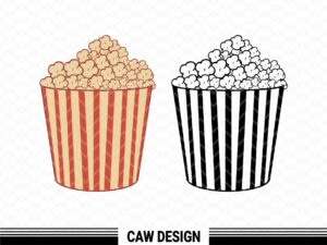 Popcorn Bucket SVG File Pop Corn Box Graphic EPS Clipart
