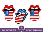 Rolling Stones Lips America SVG for 4th July