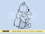 Winnie The Pooh outline clipart svg png file