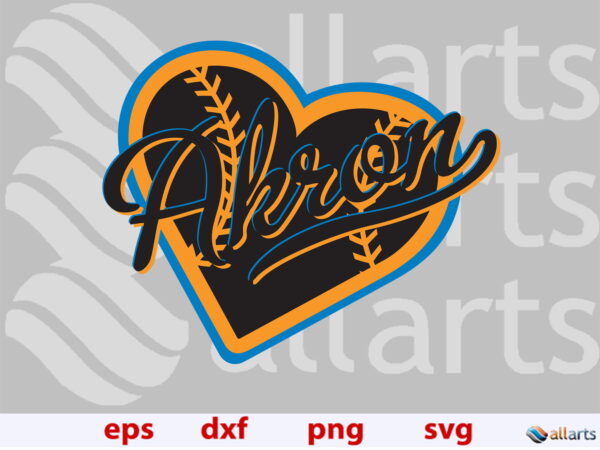 akron rubber ducks banner ALLARTS Vectorency Baseball Akron Rubber Ducks heart SVG, Akron baseball heart svg, Akron heart png, sublimation file, cut American baseball heart file to cut, Akron heart silhouette, instant download.