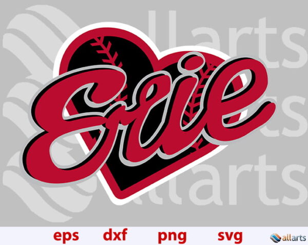 banner ALLARTS erie seawolves Vectorency Baseball Erie SeaWolves heart SVG, Erie baseball heart svg, Erie heart png, sublimation file, cut American baseball heart file to cut, Erie heart silhouette, instant download.