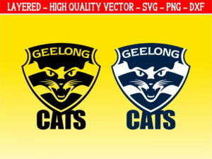 AFL Geelong Cats Logo SVG Cut Files Layered