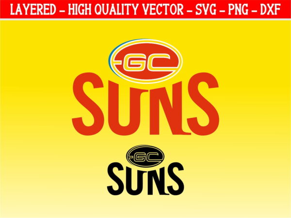 AFL Gold Coast Suns Logo SVG Cut Files Layered
