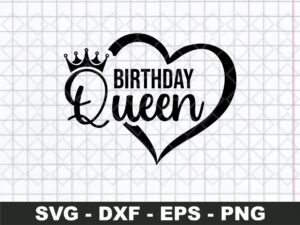 Birthday Queen Heart svg